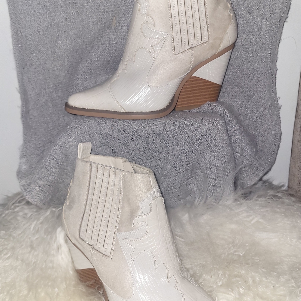 Cato Cream and Tan Ankle Booties